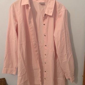 JJill pale pink corduroy button down